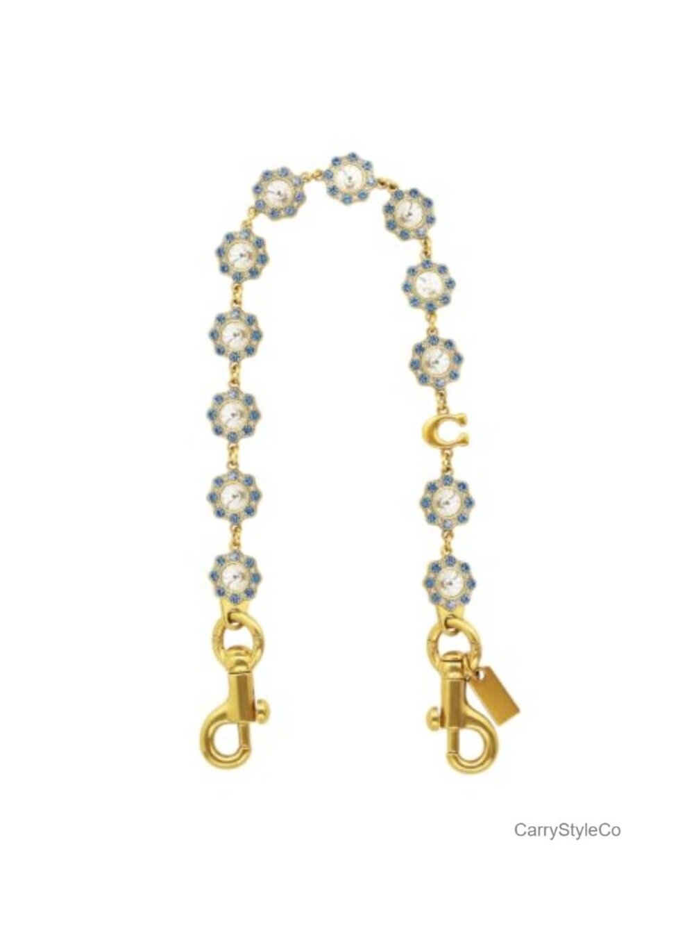 2-in-1 Bag Charm & Extender, Diamond Flower Crystal Bag Chain, Wallet Chain,